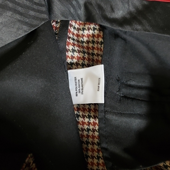W by Worth Multicolor Mini Houndstooth Straight Leg Dress Pants-Size 8 - Picture 5 of 6